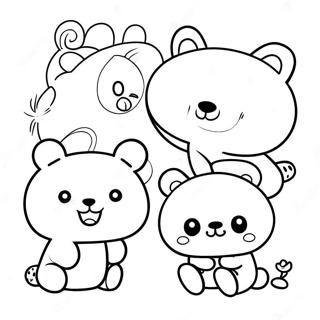 Pagina Para Colorir Rilakkuma Fofo Com Amigos 13659-11322