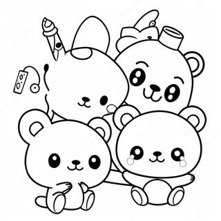 Pagina Para Colorir Rilakkuma Fofo Com Amigos 13659-11324