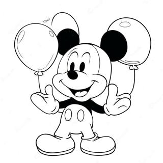 Pagina Para Colorir Do Mickey Mouse Segurando Baloes Em Forma De Coracao 13739-11386