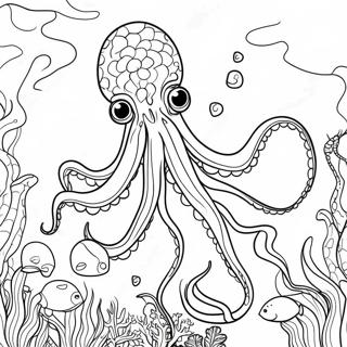 Pagina Para Colorir Da Cena Subaquatica Majestosa Do Kraken 13749-11396