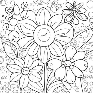 Pagina Para Colorir De Flores Alegres Florescendo 13799-11433