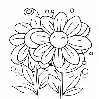 Pagina Para Colorir De Flores Alegres Florescendo 13799-11435