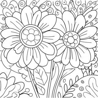 Pagina Para Colorir De Flores Alegres Florescendo 13799-11436