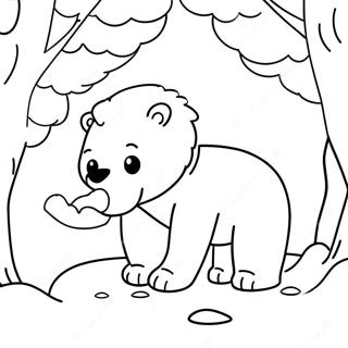 Pagina Para Colorir Do Adoravel Urso Polar Brincando Na Neve 13889-11505