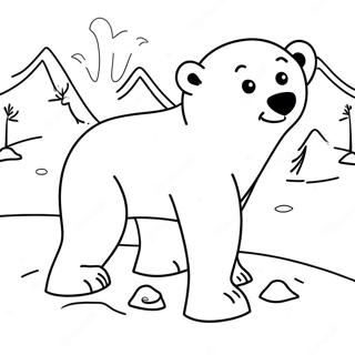 Pagina Para Colorir Do Adoravel Urso Polar Brincando Na Neve 13889-11506