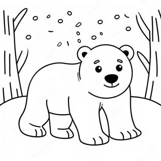 Pagina Para Colorir Do Adoravel Urso Polar Brincando Na Neve 13889-11507