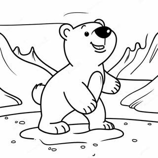 Pagina Para Colorir Do Adoravel Urso Polar Brincando Na Neve 13889-11508