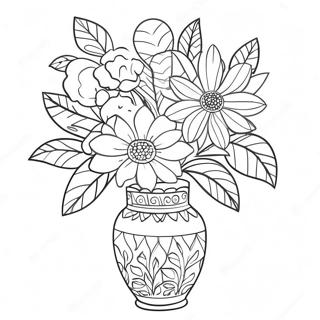 Pagina Para Colorir Vaso De Flores Elegante 14039-11635