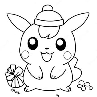 Pikachu De Natal Páginas Para Colorir