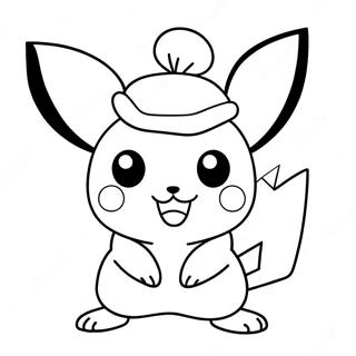 Pikachu Com Chapeu De Natal Pagina Para Colorir 14139-11713