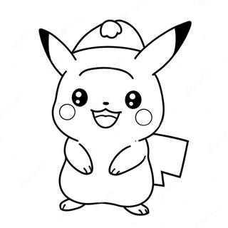 Pikachu Com Chapeu De Natal Pagina Para Colorir 14139-11715