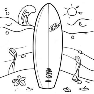 Pagina Para Colorir Prancha De Surf Colorida Na Praia 14500-11994