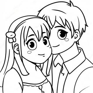 Pagina Para Colorir De Casal Anime Fofo 14529-12014