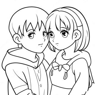 Pagina Para Colorir De Casal Anime Fofo 14529-12015