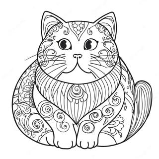 Pagina Para Colorir De Gato Gorducho 14609-12079