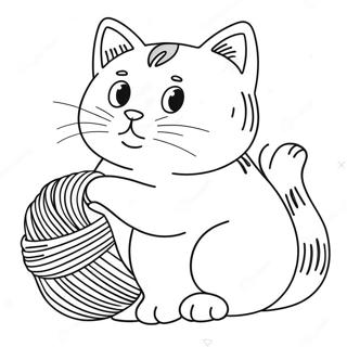 Pagina Para Colorir De Gato Gordo Brincando Com La 14610-12083