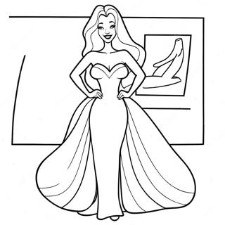 Pagina Para Colorir Da Jessica Rabbit Em Um Vestido Glamouroso 14620-12090