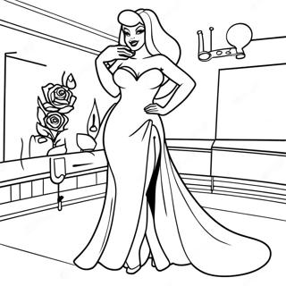 Pagina Para Colorir Da Jessica Rabbit Em Um Vestido Glamouroso 14620-12092