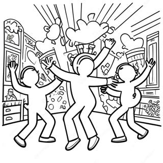 Pagina Para Colorir Das Figuras Dancantes De Keith Haring 14750-12193