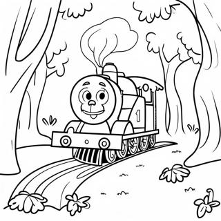 Pagina Para Colorir Do Choo Choo Charles Em Uma Floresta Assustadora 14760-12201