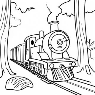 Pagina Para Colorir Do Choo Choo Charles Em Uma Floresta Assustadora 14760-12203