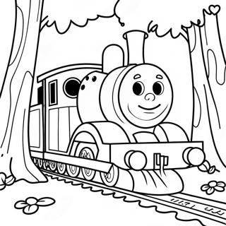 Pagina Para Colorir Do Choo Choo Charles Em Uma Floresta Assustadora 14760-12204