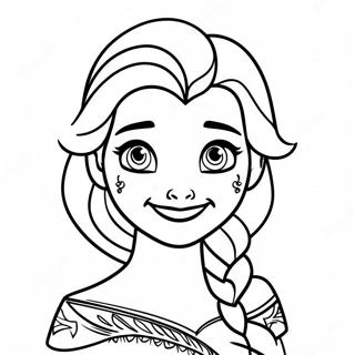 Pagina Para Colorir Da Elsa De Frozen 2 Com Cabelo Solto 14789-12222