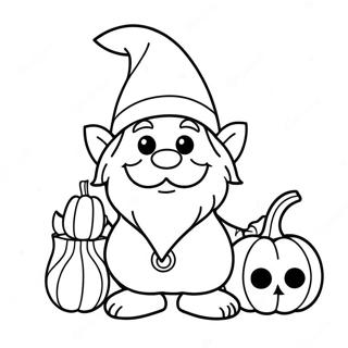 Pagina Para Colorir Gnome Engracado De Halloween Com Abobora 14830-12258