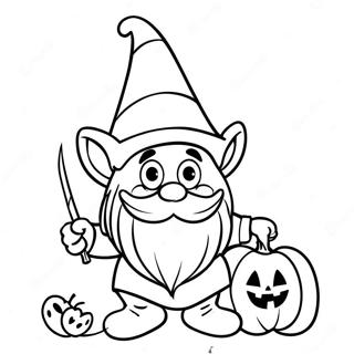 Pagina Para Colorir Gnome Engracado De Halloween Com Abobora 14830-12259