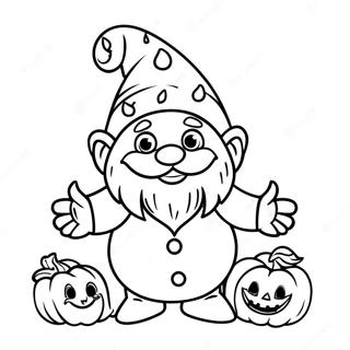 Pagina Para Colorir Gnome Engracado De Halloween Com Abobora 14830-12260