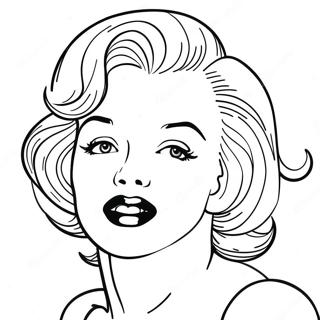 Pagina Para Colorir Do Retrato Classico De Marilyn Monroe 14939-12360