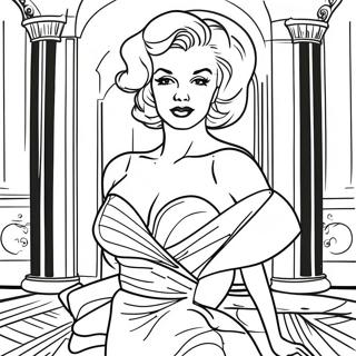 Pagina Para Colorir Do Vestido Glamouroso De Marilyn Monroe 14940-12364