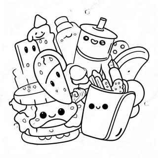 Pagina Para Colorir Comida Lixo Kawaii 1501-1199