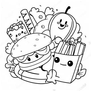 Pagina Para Colorir Comida Lixo Kawaii 1501-1200