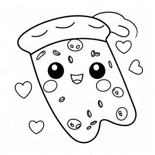 Pagina Para Colorir De Fatia De Pizza Kawaii Fofa 1502-1201