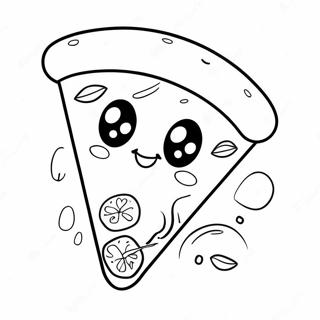 Pagina Para Colorir De Fatia De Pizza Kawaii Fofa 1502-1203