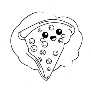 Pagina Para Colorir De Fatia De Pizza Kawaii Fofa 1502-1204