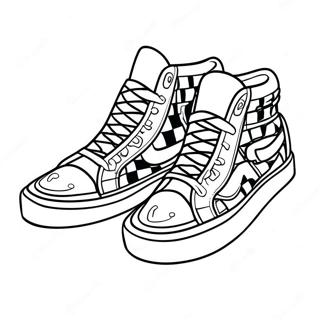 Pagina Para Colorir De Tenis Vans Classicos Em Estampa De Tabuleiro 15030-12435