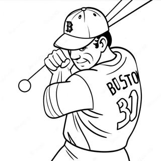 Pagina Para Colorir De Jogador Do Boston Red Sox Batendo 15120-12507