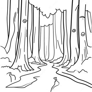 Pagina Para Colorir Da Floresta De Sequoias Da California 15190-12564