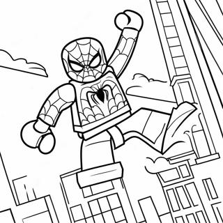 Pagina Para Colorir Homem Aranha Lego Balancando Pela Cidade 15260-12617