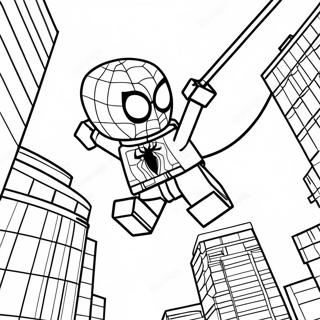 Pagina Para Colorir Homem Aranha Lego Balancando Pela Cidade 15260-12619