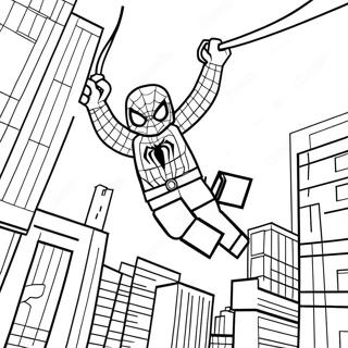 Pagina Para Colorir Homem Aranha Lego Balancando Pela Cidade 15260-12620