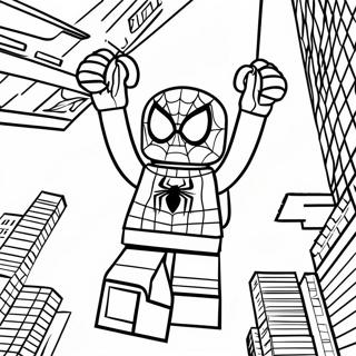 Pagina Para Colorir Homem Aranha Lego Balancando Pela Cidade 15260-12786