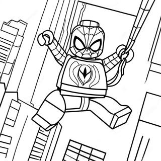 Pagina Para Colorir Homem Aranha Lego Balancando Pela Cidade 15260-12788