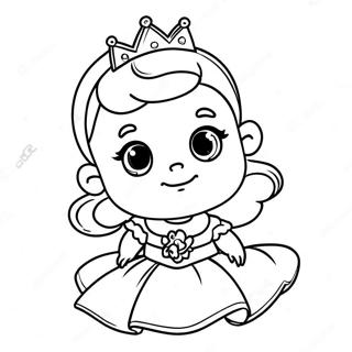 Pagina Para Colorir Da Princesa Bebe Adoravel Em Um Vestido 15300-12817