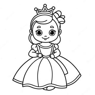 Pagina Para Colorir Da Princesa Bebe Adoravel Em Um Vestido 15300-12818