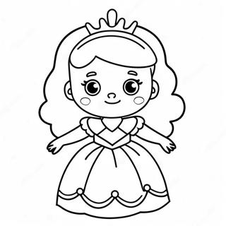 Pagina Para Colorir Da Princesa Bebe Adoravel Em Um Vestido 15300-12819