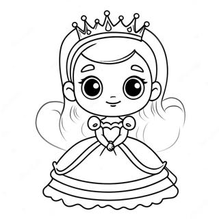 Pagina Para Colorir Da Princesa Bebe Adoravel Em Um Vestido 15300-12820