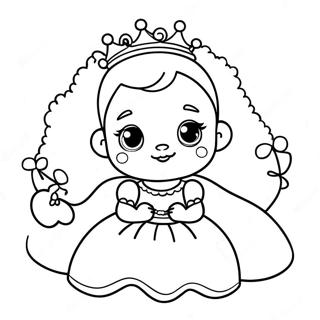 Pagina Para Colorir Da Princesa Bebe Adoravel Em Um Vestido 15300-12961